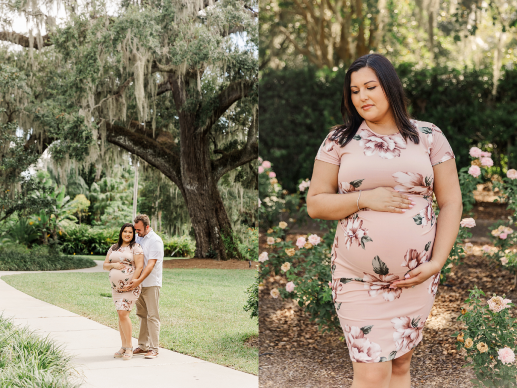 maternity photography in a beautiful garden